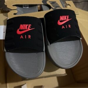 Nike Black and Gray Air Slides